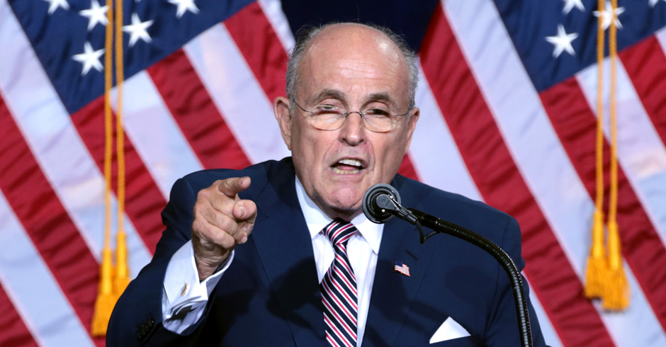 Rudy Giuliani at a campaign stop