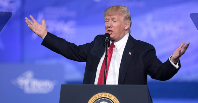 Donald Trump speaking at the Conservative Political Action Conference (CPAC)
