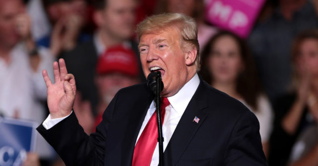 Donald Trump at an October 2018 rally in Arizona
