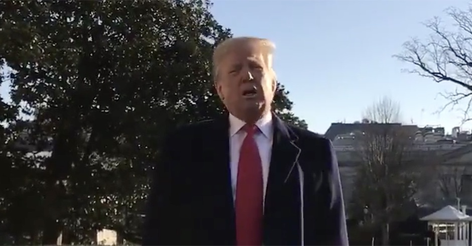 Donald Trump outside White House