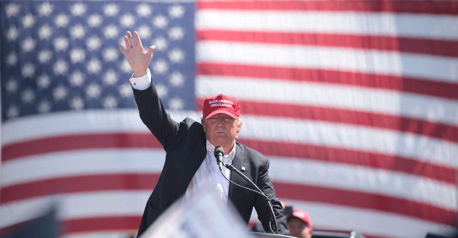 Donald Trump at a rally in Arizona