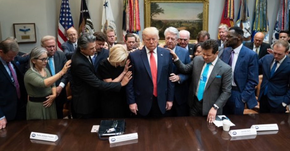 Image result for pastors pray over trump